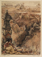 KG 1997 053
<br/>
Sawa's en godenhuisje achter het huis van de kunstenaar in Abangan op Bali
<br/>
<em>Hofker, Willem Gerard (1902-1981)</em>